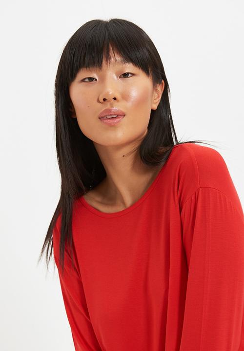 Trendyol - Knitted pajamas set - red