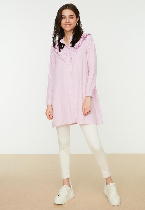 Trendyol - Stand up collar shirt - lilac