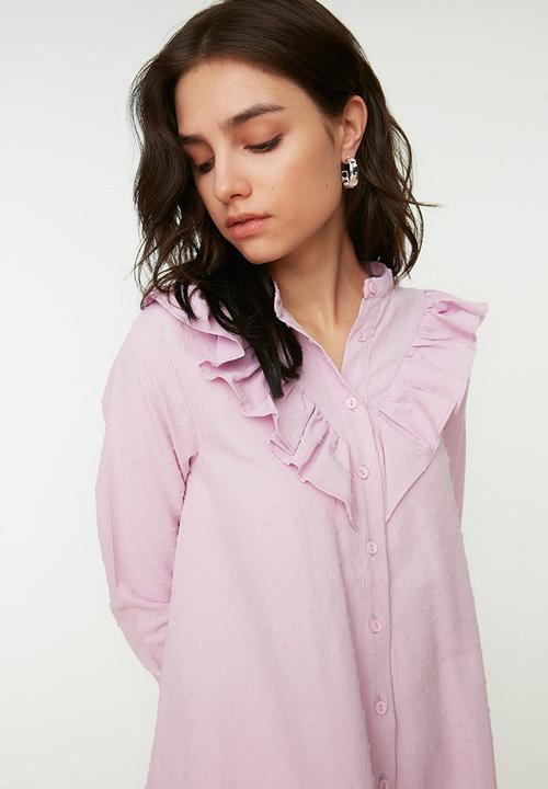 Trendyol - Stand up collar shirt - lilac