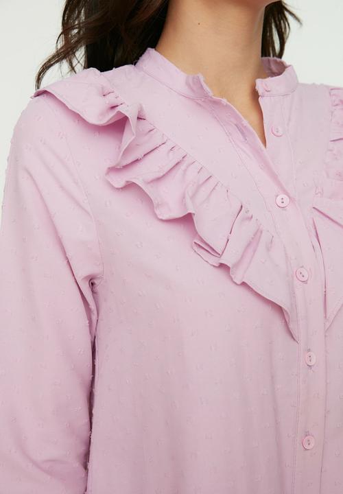 Trendyol - Stand up collar shirt - lilac