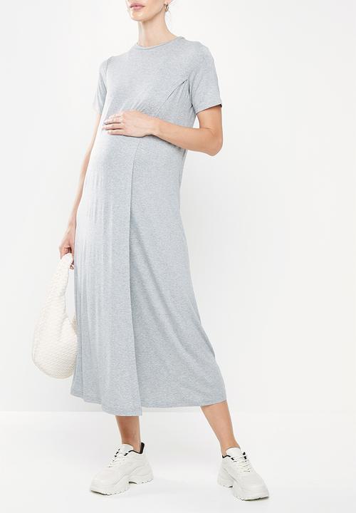 Superbalist - Maternity nursing tee dress - grey