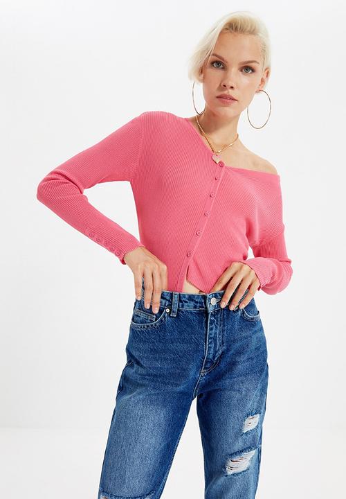 Trendyol - Ripped detailed high waist mom jeans - dark blue