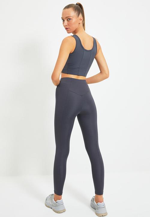 Trendyol - Ribbed sport leggings - anthracite