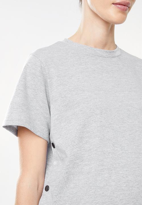 Superbalist - Nursing tee with popper sides -grey melange