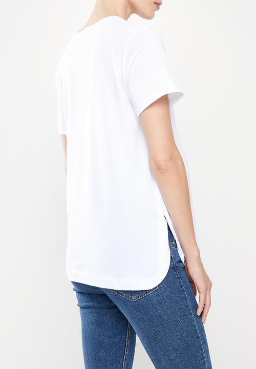 Superbalist - Nursing tee with popper sides - white
