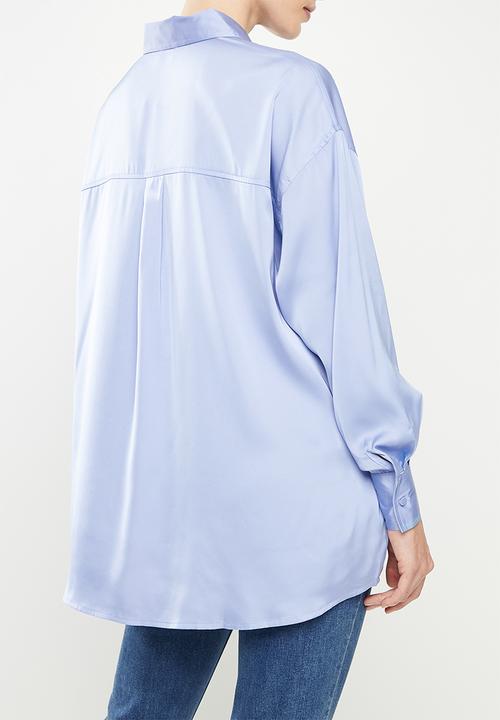 Cotton On - Maternity satin dad shirt - soft blue