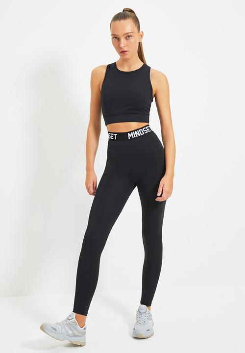 Trendyol - Printed fitness tights - black