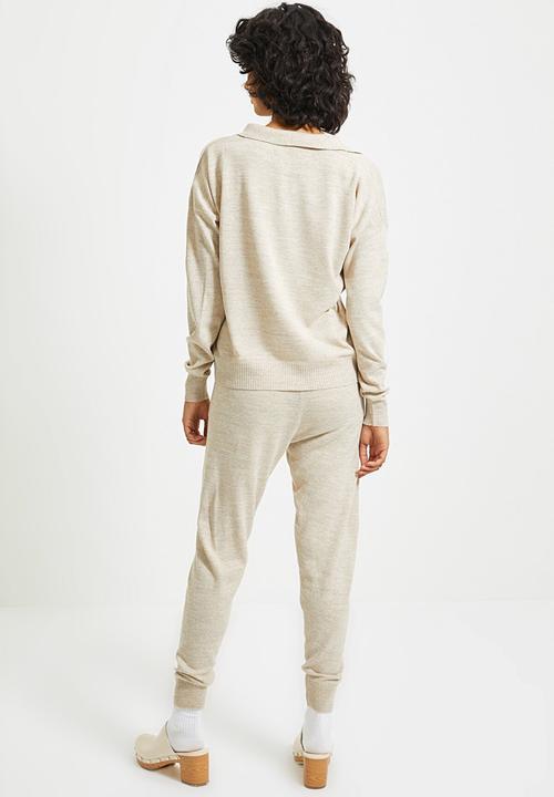 Trendyol - Polo collar knitwear bottom & top - beige