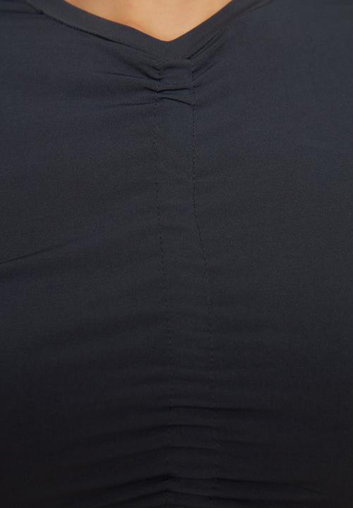 Trendyol - Pleated knitted top - anthracite