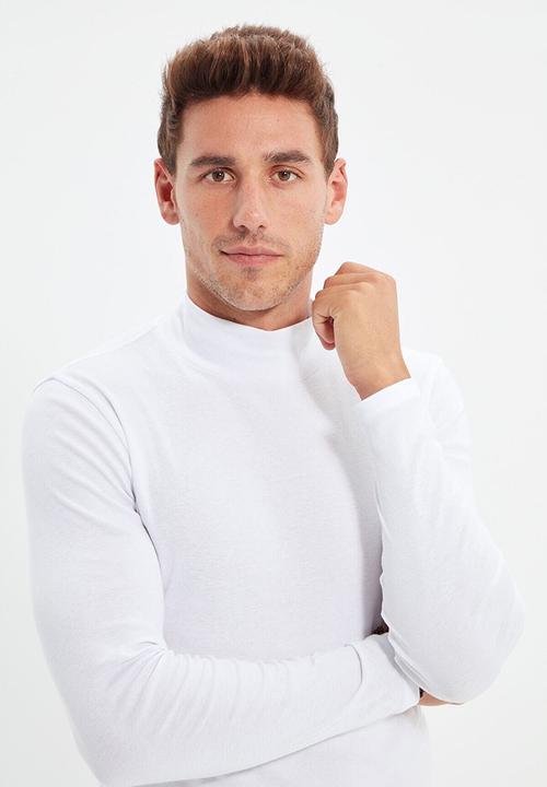 Trendyol - High neck slim fit tee - white