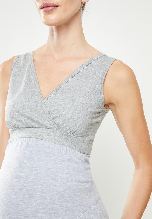Superbalist - 2 pack nursing bralette - black & grey melange