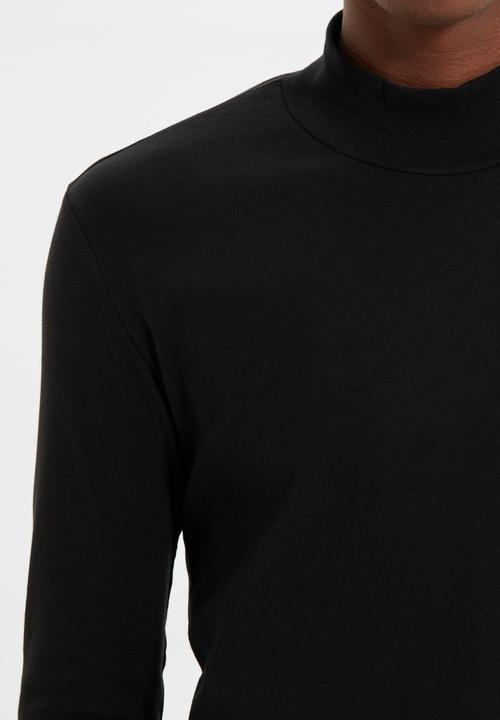 Trendyol - High neck slim fit tee - black