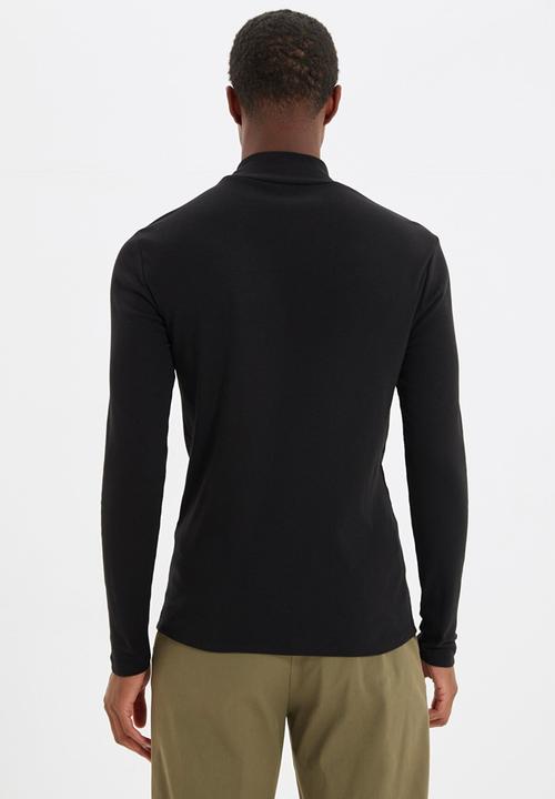 Trendyol - High neck slim fit tee - black