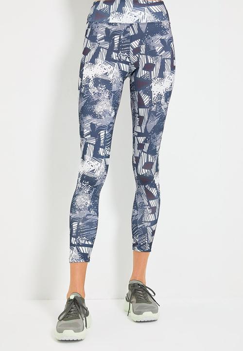 Trendyol - Patterned sports leggings - blue & grey