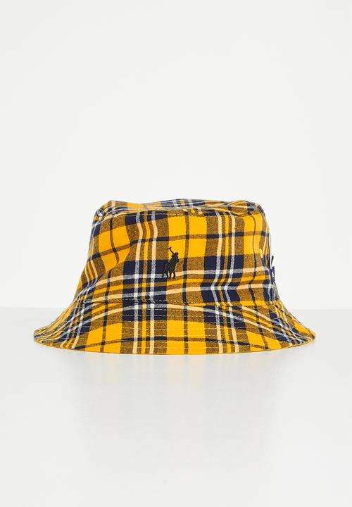 POLO - Reversible check bucket hat - mustard