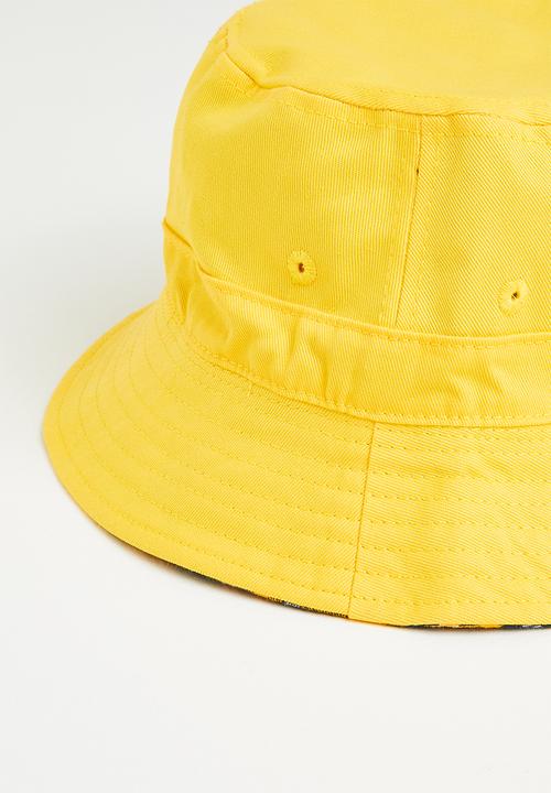 POLO - Reversible check bucket hat - mustard