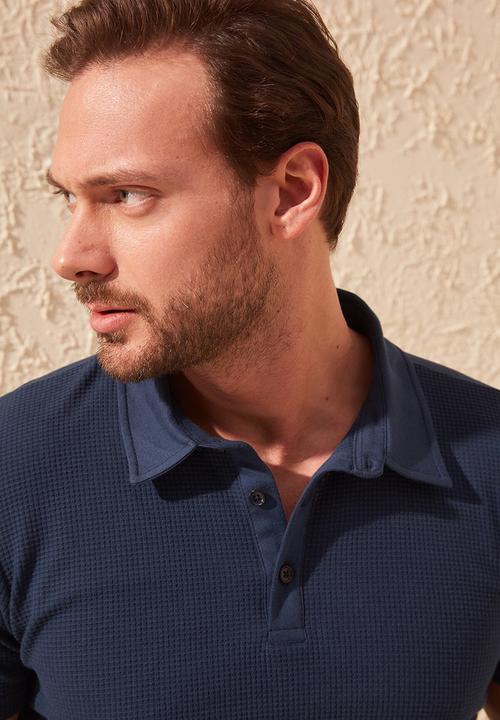 Trendyol - 3 button placket golfer - navy