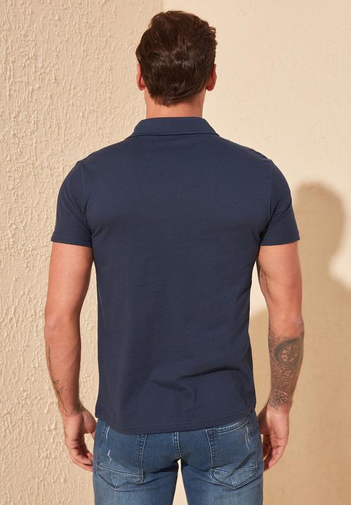 Trendyol - 3 button placket golfer - navy