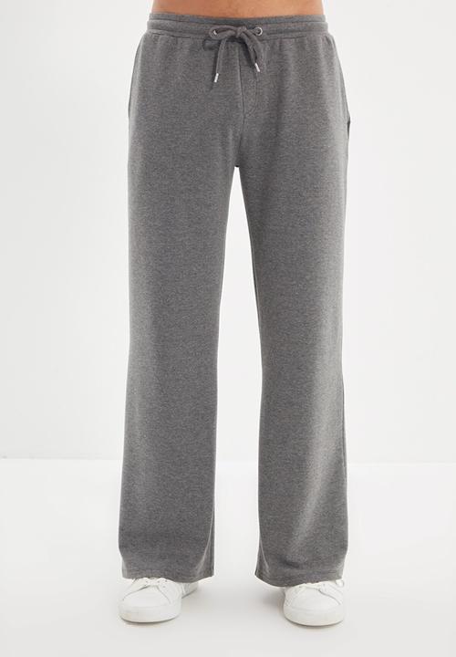Trendyol - Gordon relaxed fit wide leg sweatpants - anthracite