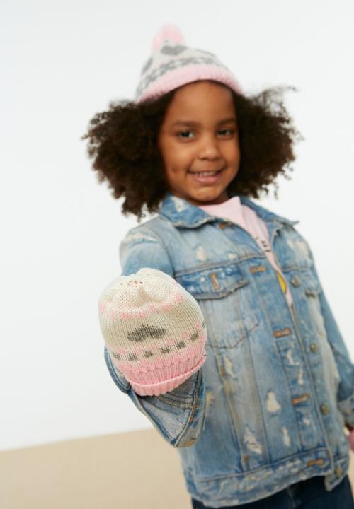 Trendyol - Hat & mittens set - pink