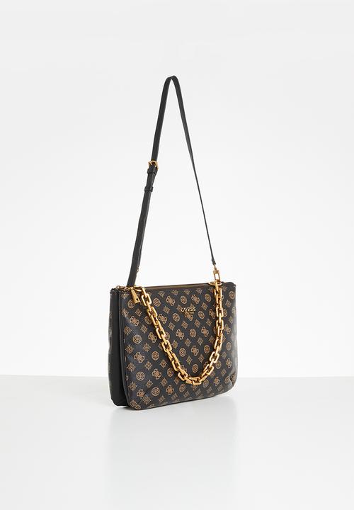 GUESS - Turin status shoulder bag - mocha logo