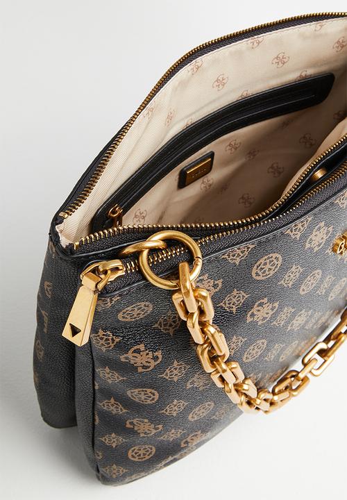 GUESS - Turin status shoulder bag - mocha logo
