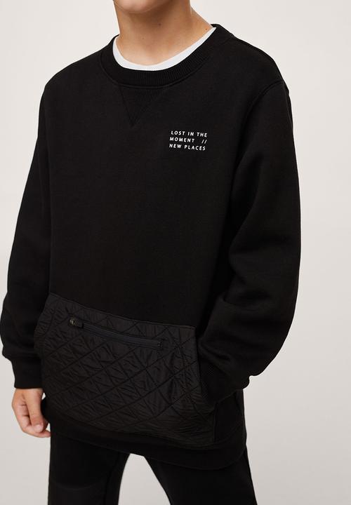 MANGO - Sweatshirt quilts - black