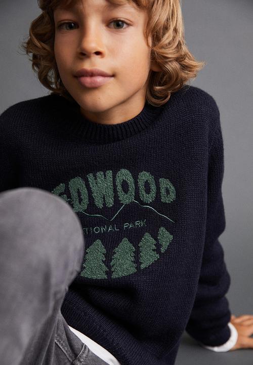 MANGO - Sweater redwood - navy