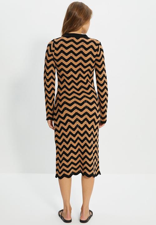 Trendyol - Knit dress - camel & black
