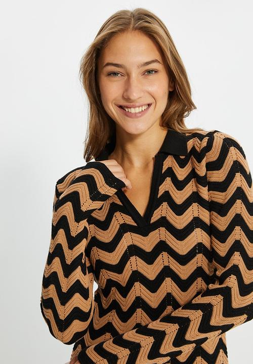 Trendyol - Knit dress - camel & black