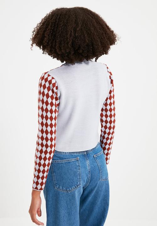 Trendyol - Jacquard knit sweater - clear blue