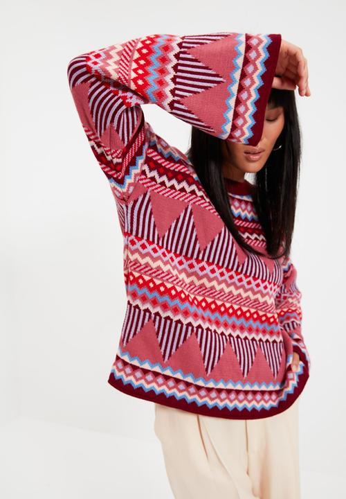 Trendyol - Jacquard knit sweater  - pink