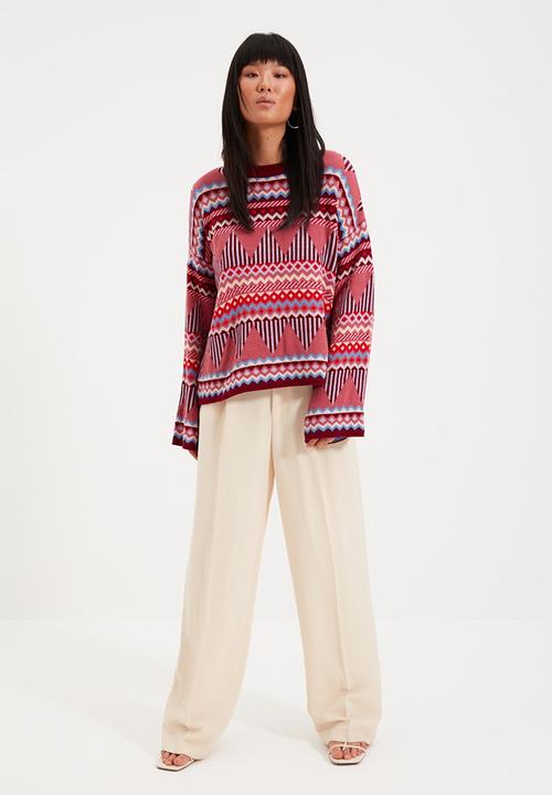 Trendyol - Jacquard knit sweater  - pink