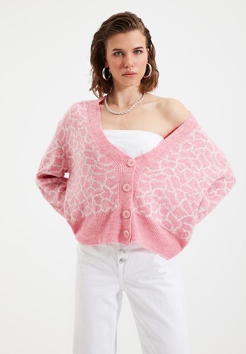 Trendyol - Jacquard knit cardigan - powder pink