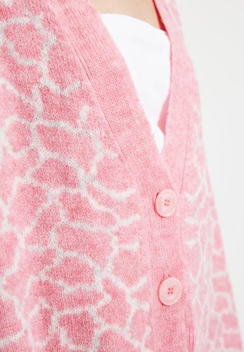 Trendyol - Jacquard knit cardigan - powder pink