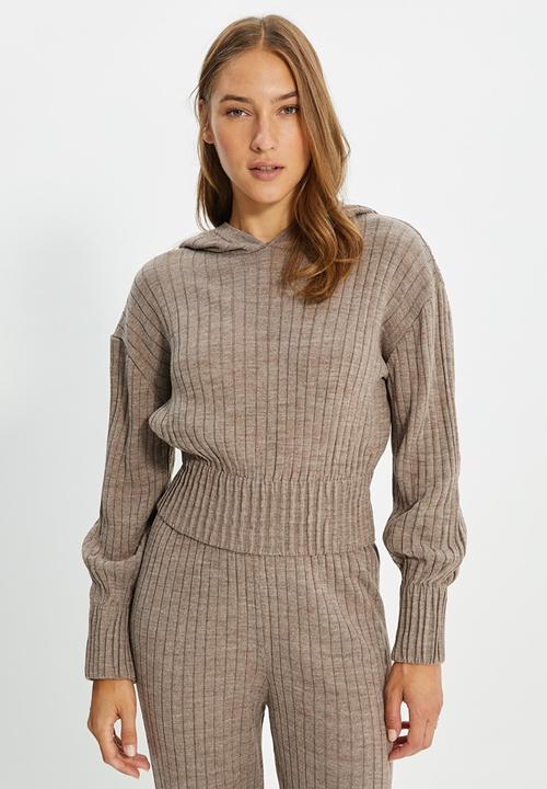 Trendyol - Hooded knitwear bottom-top set - mink