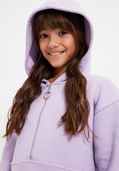 Trendyol - Hooded long sleeve dress - lilac