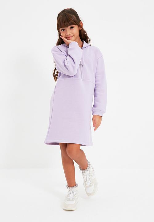 Trendyol - Hooded long sleeve dress - lilac