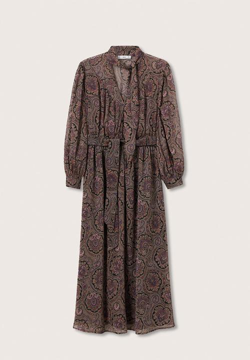 MANGO - Dress paisley - black
