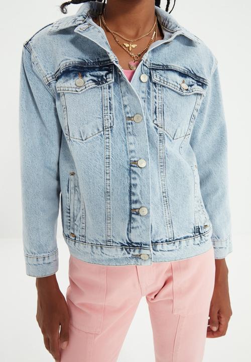 Trendyol - Basic denim jacket - blue