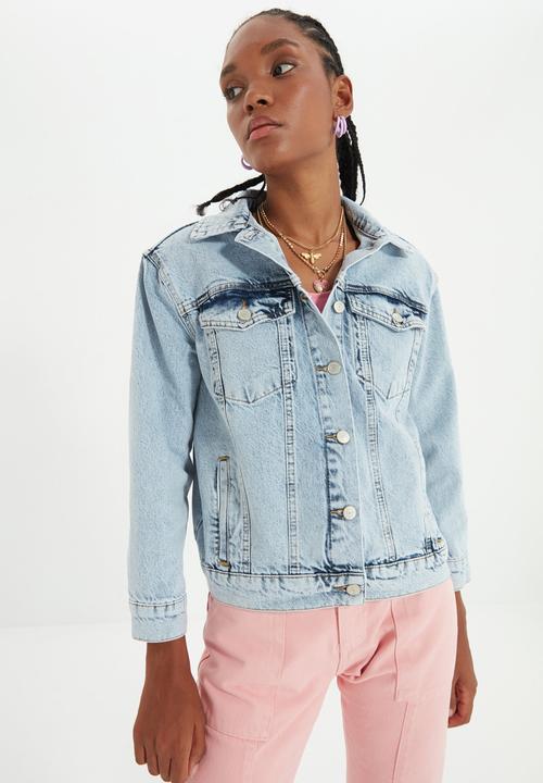 Trendyol - Basic denim jacket - blue