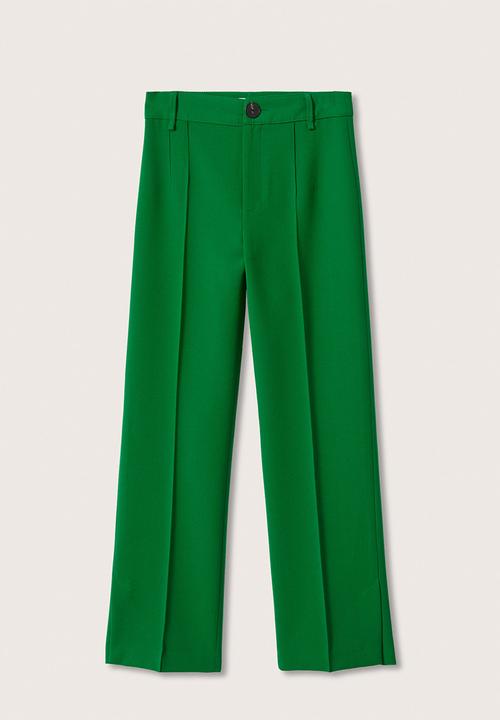 MANGO - Trousers maca - green