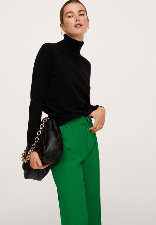 MANGO - Trousers maca - green
