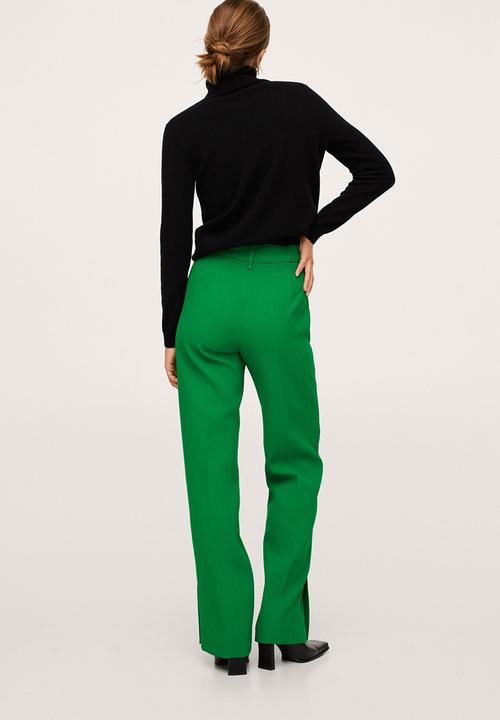 MANGO - Trousers maca - green