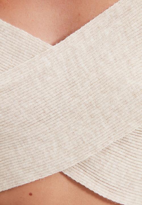 Trendyol - Double breasted knit sweater - stone