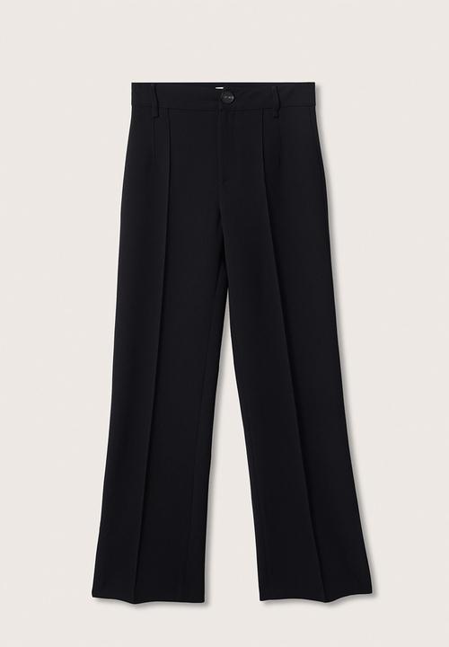MANGO - Trousers maca - black