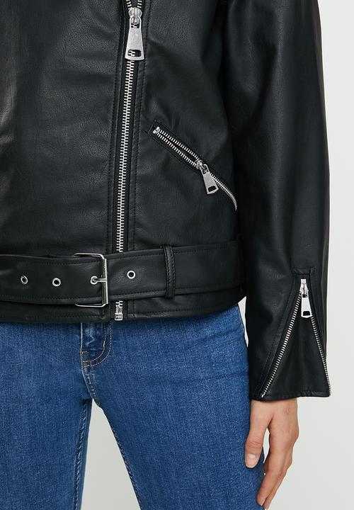 Missguided - Boyfriend biker jacket - black