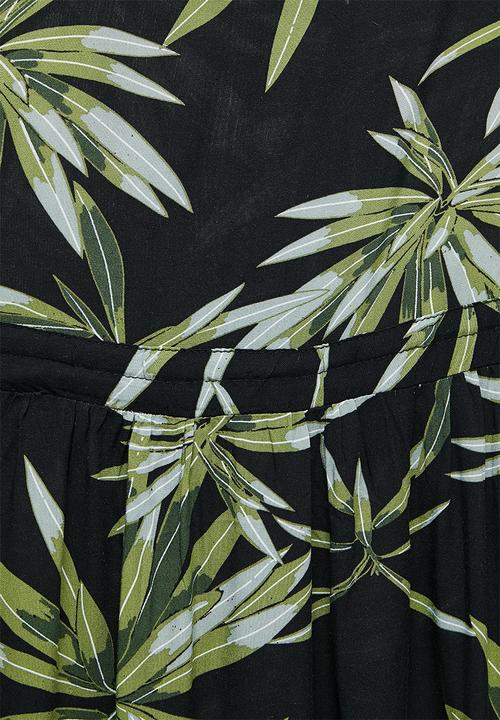 edit - Drawstring tiered maxi - night foliage