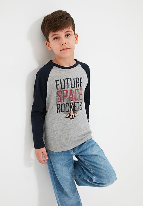 Trendyol - Future space rockets tee - grey