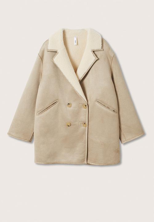 MANGO - Coat laca - light pastel grey